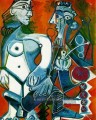 Frau nackt debout et Man a la pipe 1968 kubist Pablo Picasso